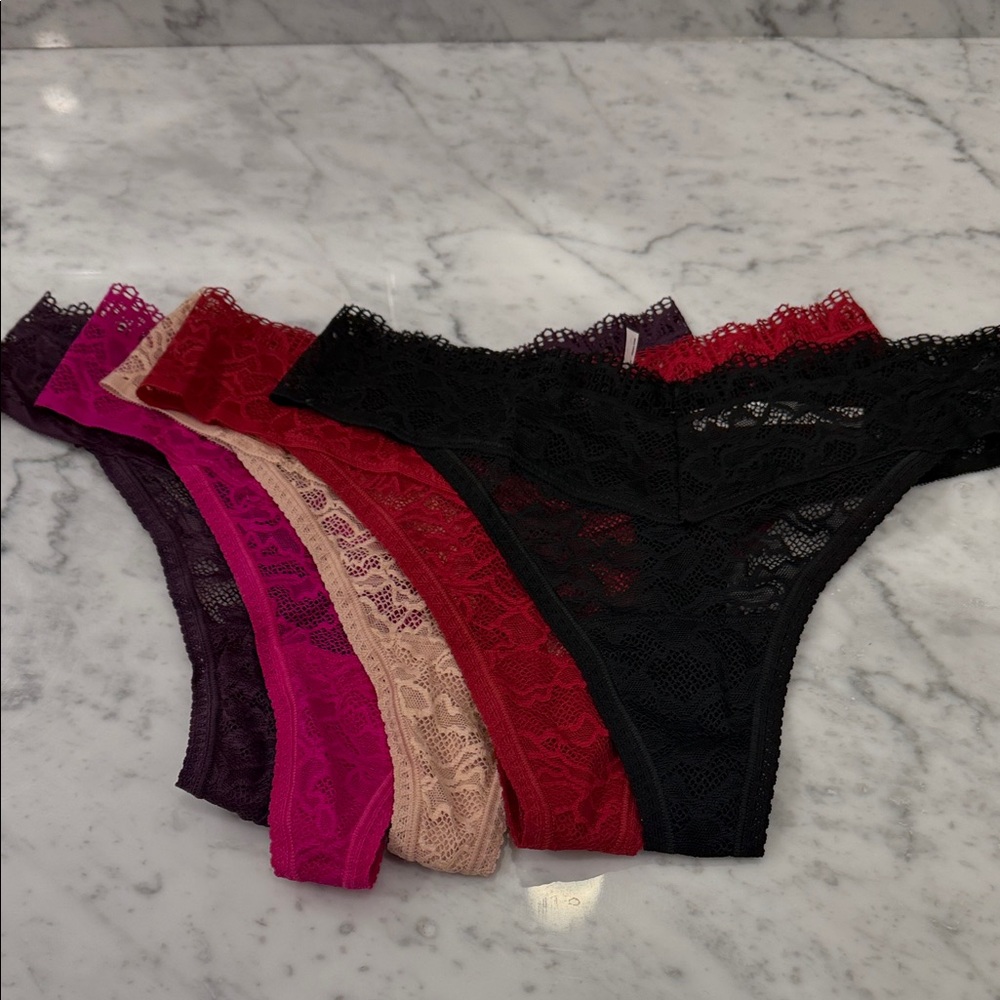 Soma embraceable enchanting aol thong 5 pack pink cosmo multipack medium bnwt